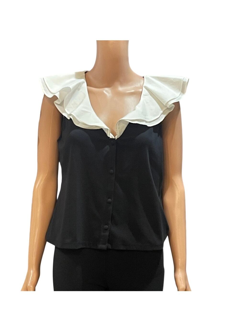 Marc New York Andrew Marc Sleeveless Ruffle Medium